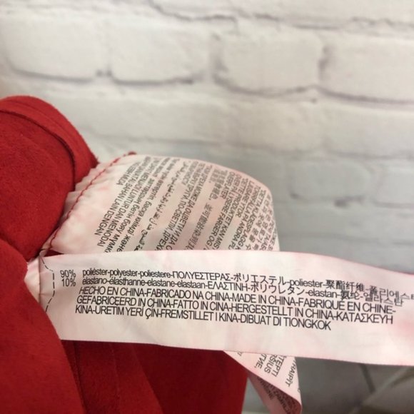 Zara Trafaluc Dress Wrap Red Faux Suede Size XS - Picture 7 of 8